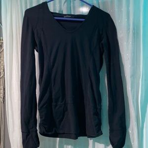 zella long sleeve stretchy hooded shirt